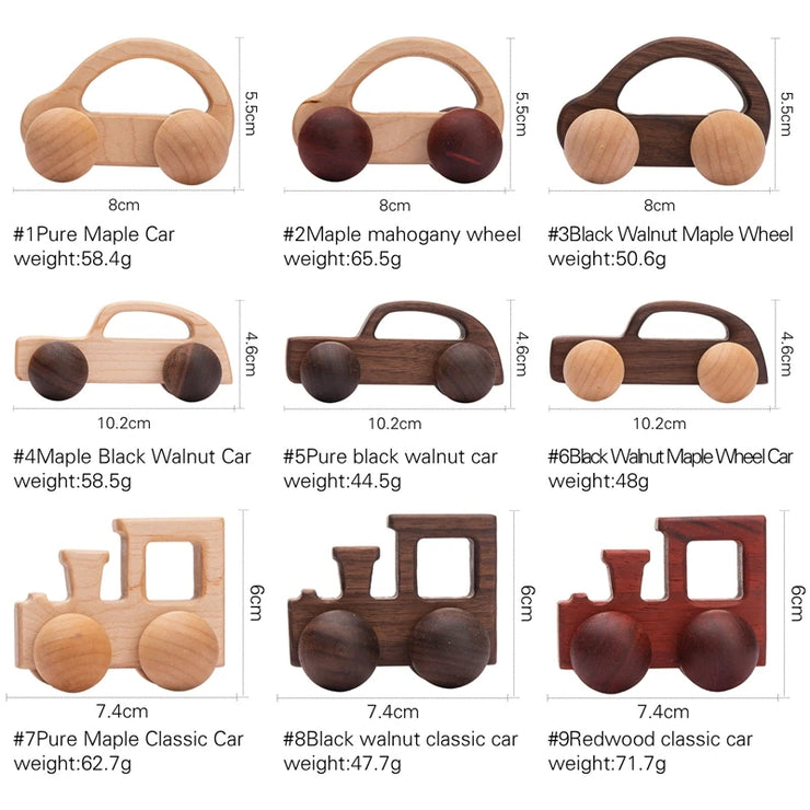 Wood Car Blocks Cartoon Van Educational Montessori Toys