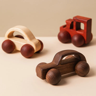 Wood Car Blocks Cartoon Van Educational Montessori Toys