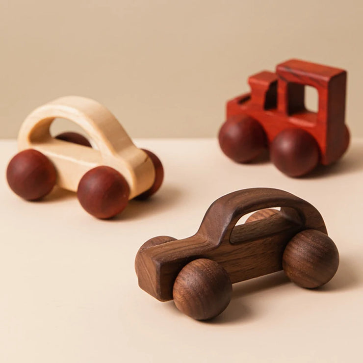 Wood Car Blocks Cartoon Van Educational Montessori Toys