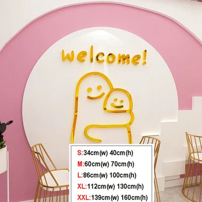 New Cartoon Hug Acrylic 3D Wall stickers