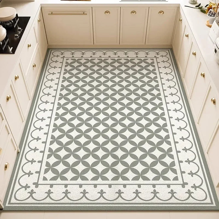 Kitchen Anti-slip Oil-proof Rug Pvc Leather Floor Mat