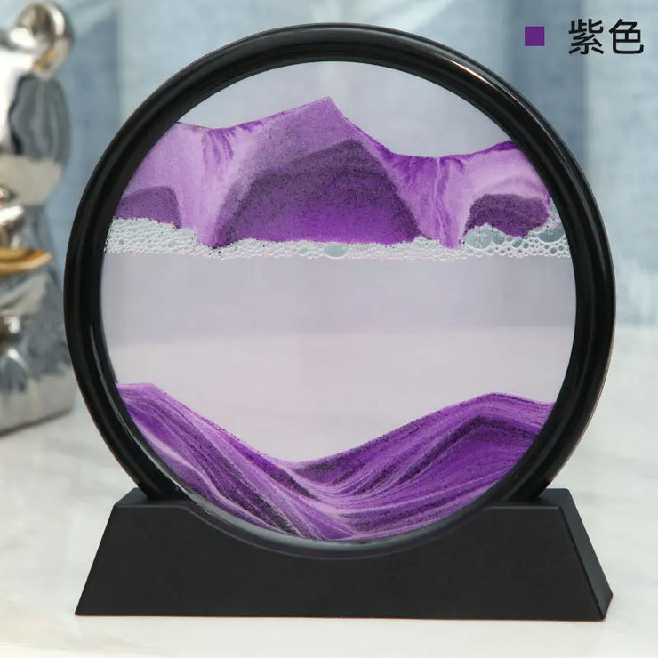3D Moving Sand Art Picture Round Glass Deep Sea Sandscape