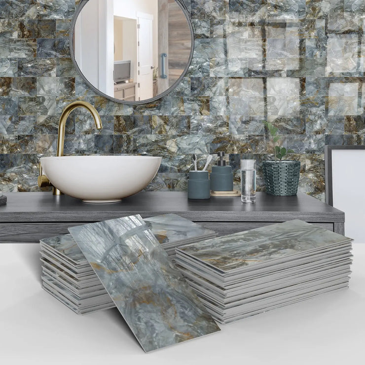 16/32/64PCS Marble Thicker Self-Adhesive Tile Stickers