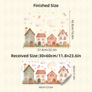 1pcs PVC Removable Cartoon Star House Pattern Wall Stickers