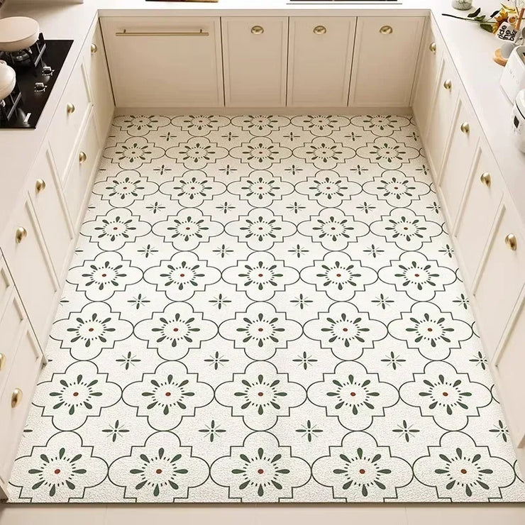 Kitchen Anti-slip Oil-proof Rug Pvc Leather Floor Mat