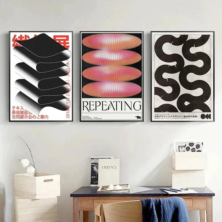 Japanese Vintage Abstract Open Your Mind Print Posters