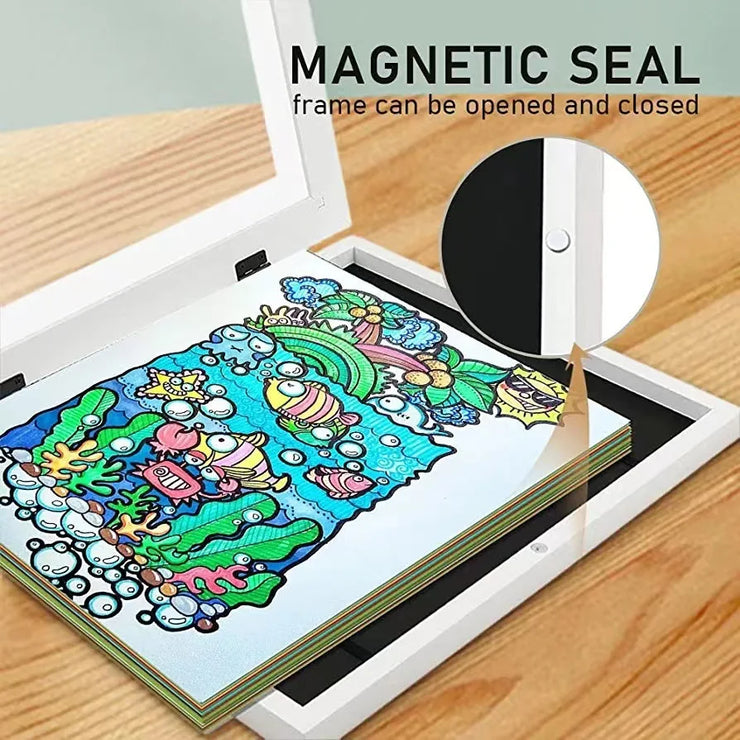 Kids Art Frames Magnetic Front Open Changeable Display