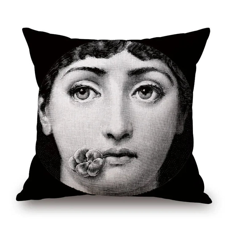 New Polyester Girl Face Cushion Cover