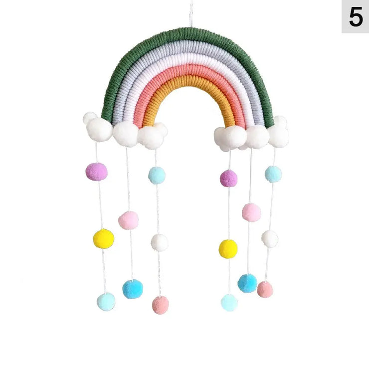Hand-woven Five Strands Rainbow Clouds Hanging Decoration