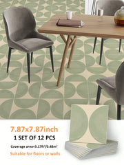 12PCS Scandinavian Geometric Pattern Floor Stickers
