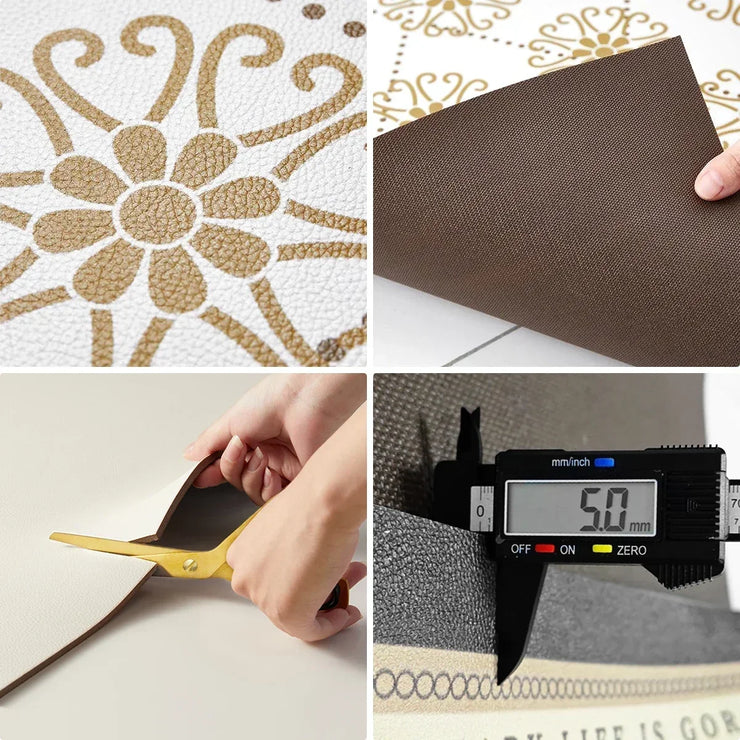 Kitchen Anti-slip Oil-proof Rug Pvc Leather Floor Mat