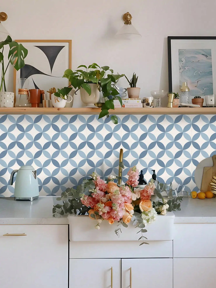 12PCS Scandinavian Geometric Pattern Floor Stickers