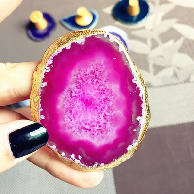 New Natural Agate Geode Polished Irregular Crystal