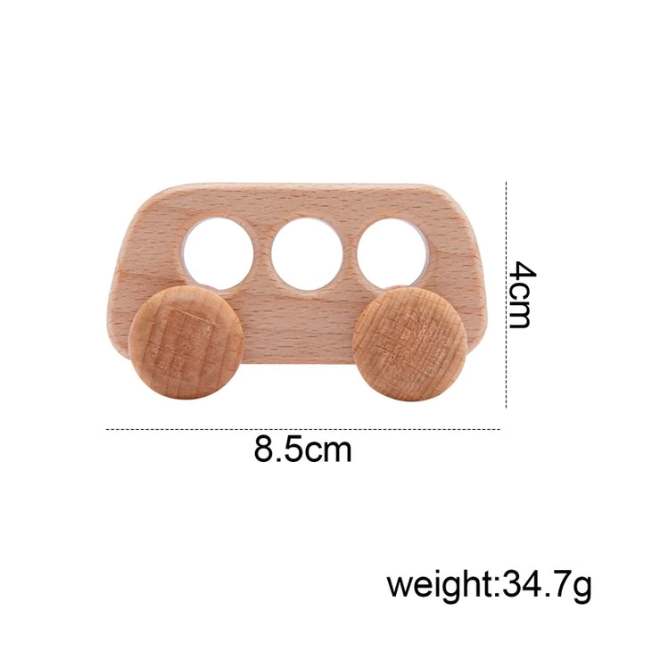 Wood Car Blocks Cartoon Van Educational Montessori Toys