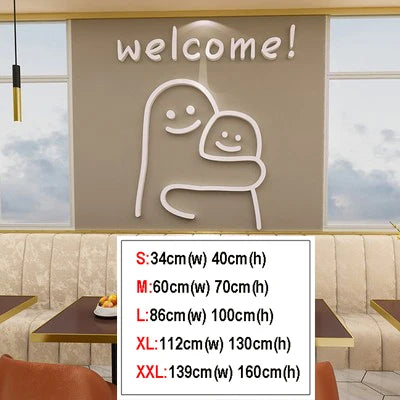 New Cartoon Hug Acrylic 3D Wall stickers