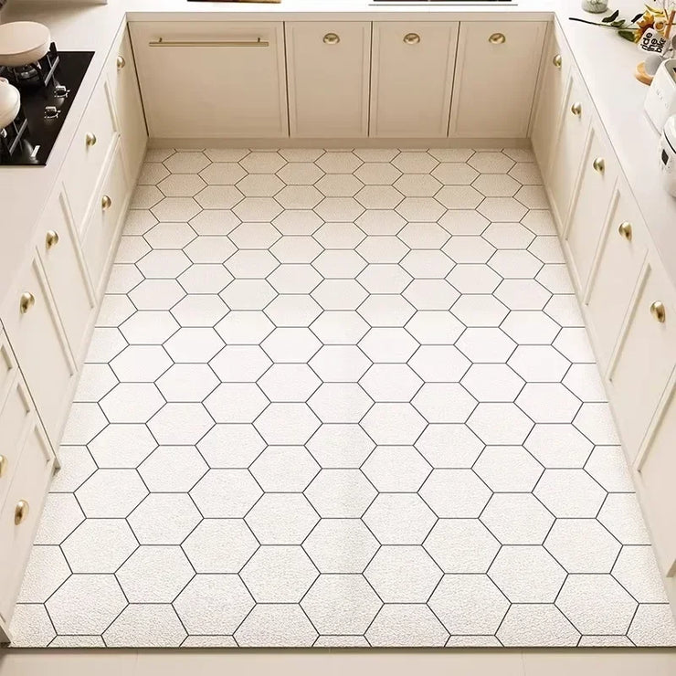 Kitchen Anti-slip Oil-proof Rug Pvc Leather Floor Mat