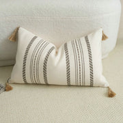 30X50/45X45/50x50CM Beige Tassel Throw Pillow Cover