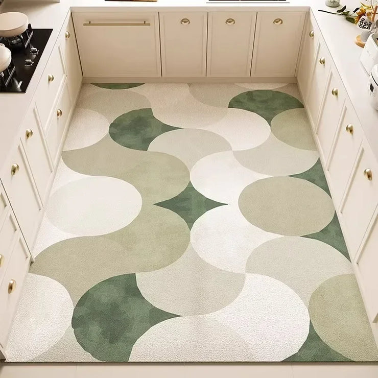 Kitchen Anti-slip Oil-proof Rug Pvc Leather Floor Mat