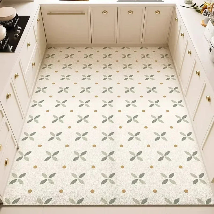 Kitchen Anti-slip Oil-proof Rug Pvc Leather Floor Mat