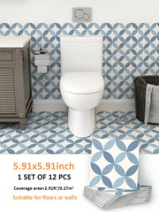 12PCS Scandinavian Geometric Pattern Floor Stickers
