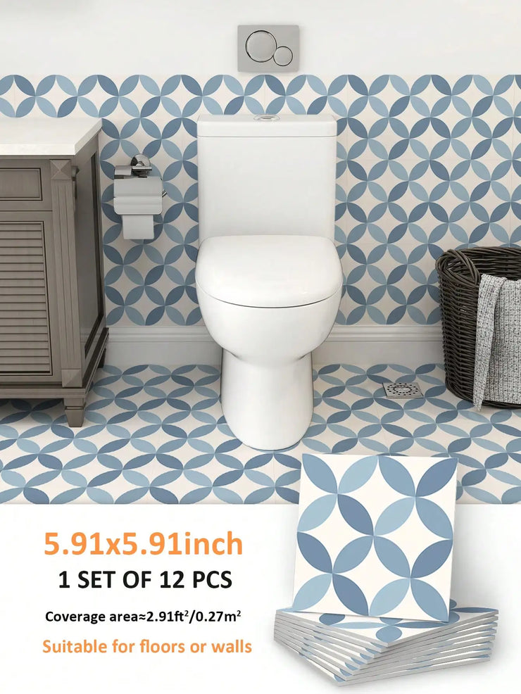 12PCS Scandinavian Geometric Pattern Floor Stickers