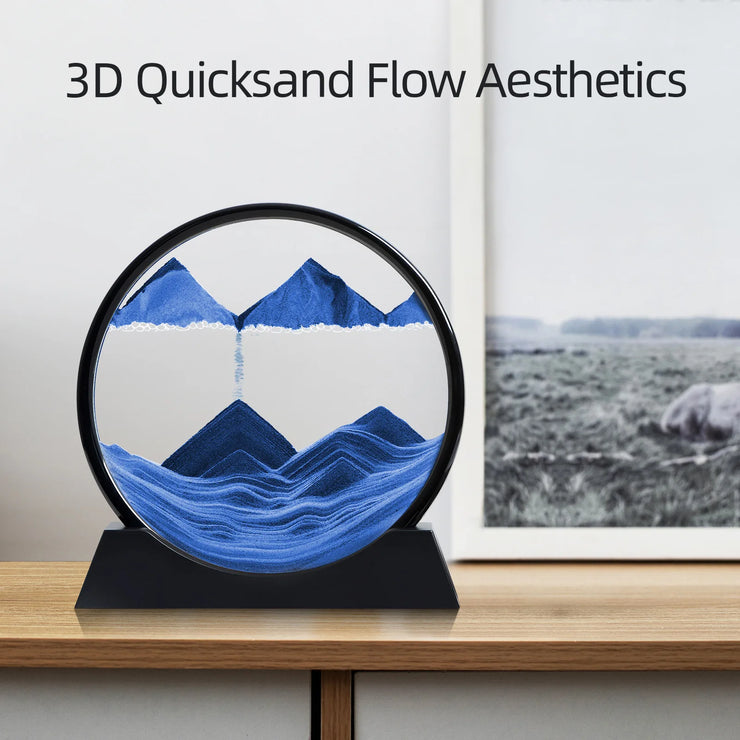 3D Moving Sand Art Picture Round Glass Deep Sea Sandscape