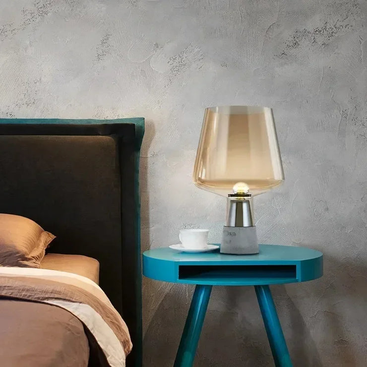 New Cement Stand Glass Balloon Desk Light