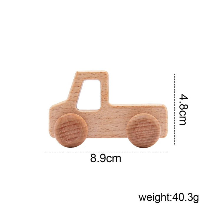 Wood Car Blocks Cartoon Van Educational Montessori Toys