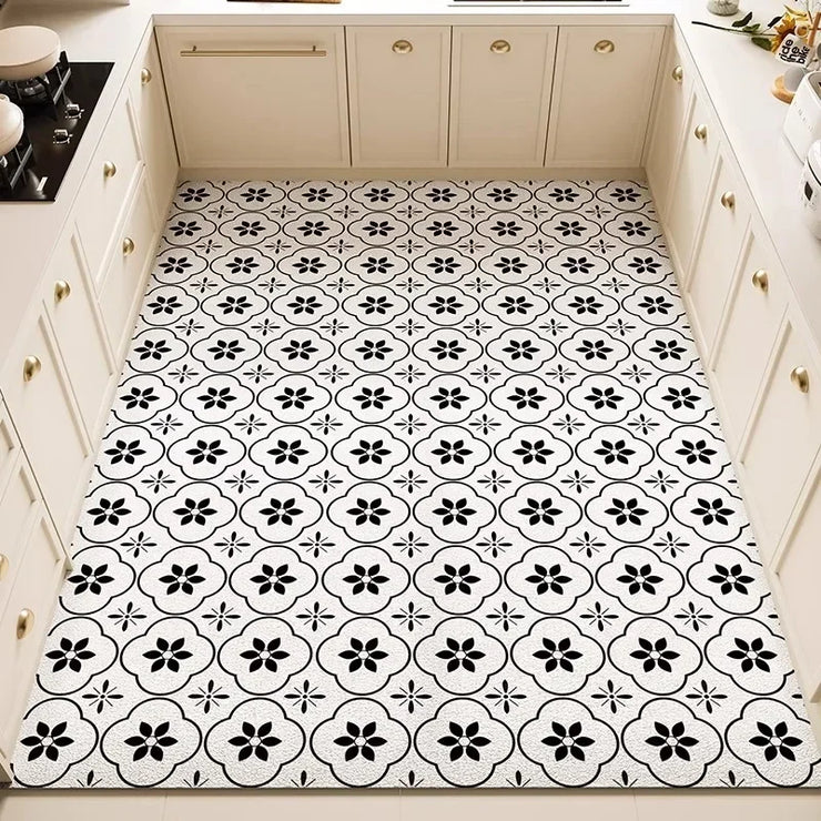 Kitchen Anti-slip Oil-proof Rug Pvc Leather Floor Mat