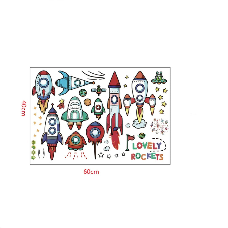 3D Creative Planetary Astronauts Wall Sticker