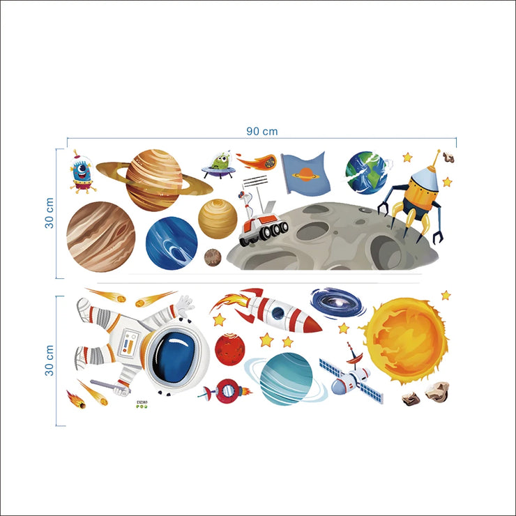3D Creative Planetary Astronauts Wall Sticker
