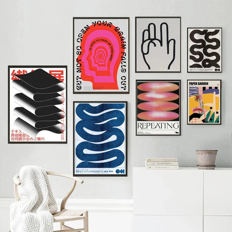 Japanese Vintage Abstract Open Your Mind Print Posters