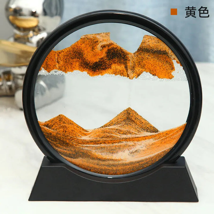 3D Moving Sand Art Picture Round Glass Deep Sea Sandscape