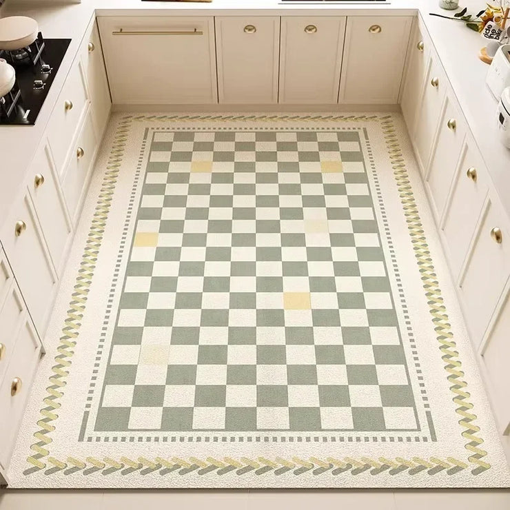Kitchen Anti-slip Oil-proof Rug Pvc Leather Floor Mat
