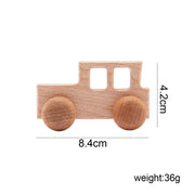Wood Car Blocks Cartoon Van Educational Montessori Toys