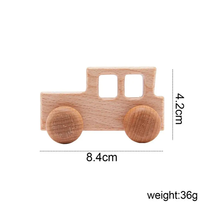 Wood Car Blocks Cartoon Van Educational Montessori Toys