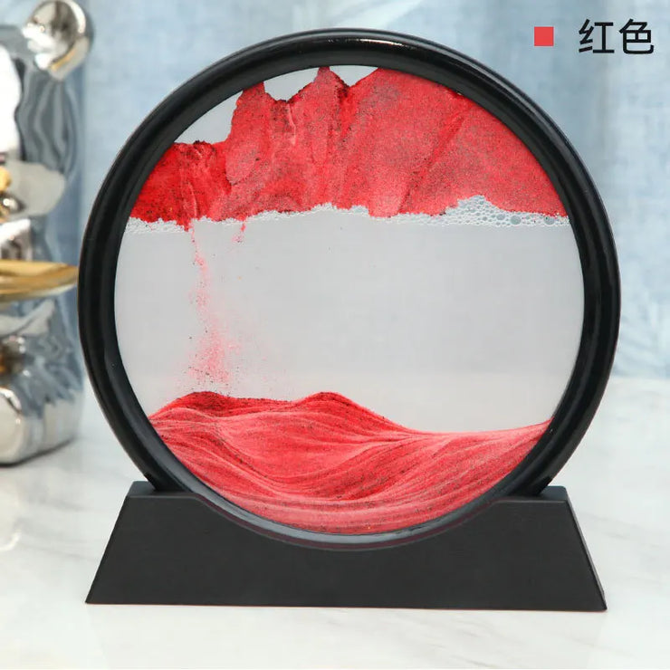 3D Moving Sand Art Picture Round Glass Deep Sea Sandscape