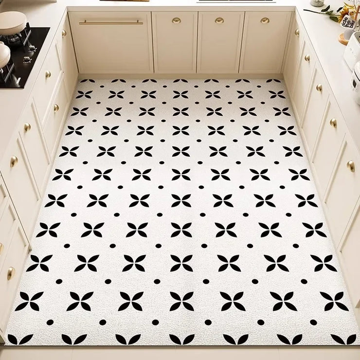 Kitchen Anti-slip Oil-proof Rug Pvc Leather Floor Mat