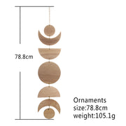 New Wooden Hanging Moon Phase Garland Wall Decor