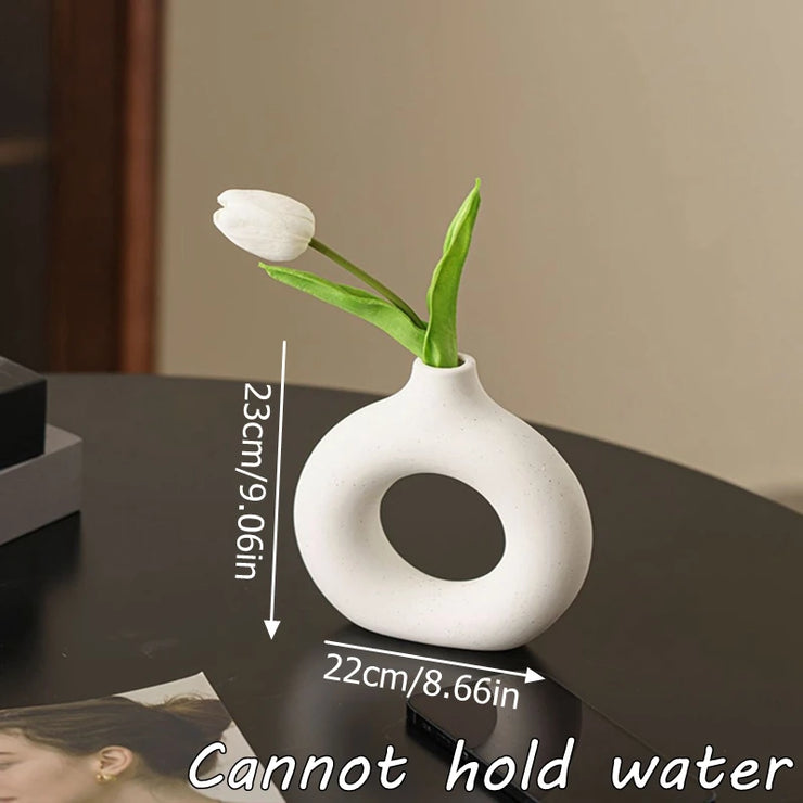 Imitation Ceramic Pure White Vase Decor