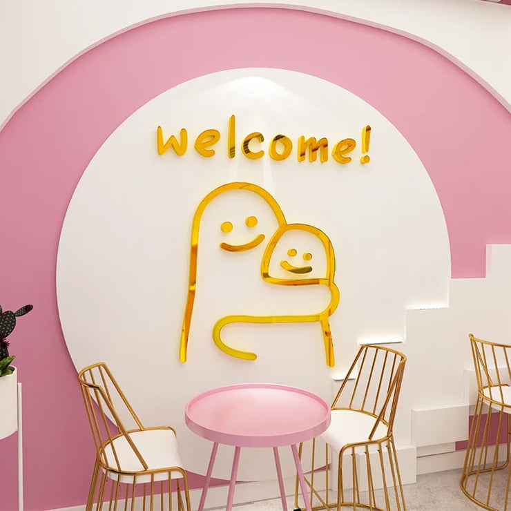 New Cartoon Hug Acrylic 3D Wall stickers