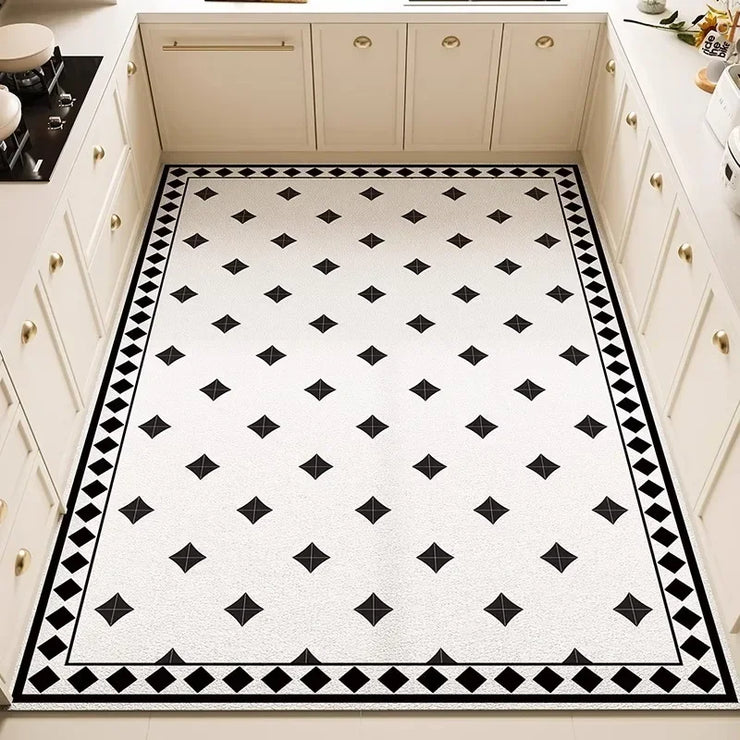Kitchen Anti-slip Oil-proof Rug Pvc Leather Floor Mat