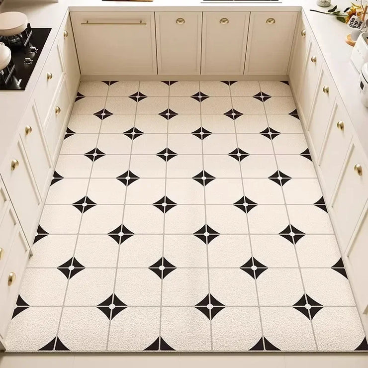 Kitchen Anti-slip Oil-proof Rug Pvc Leather Floor Mat