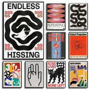 Japanese Vintage Abstract Open Your Mind Print Posters