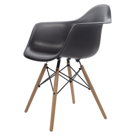 Eames Style Molded Plastic Dowel-Leg Dining Side Chair (DSW) Natural Legs