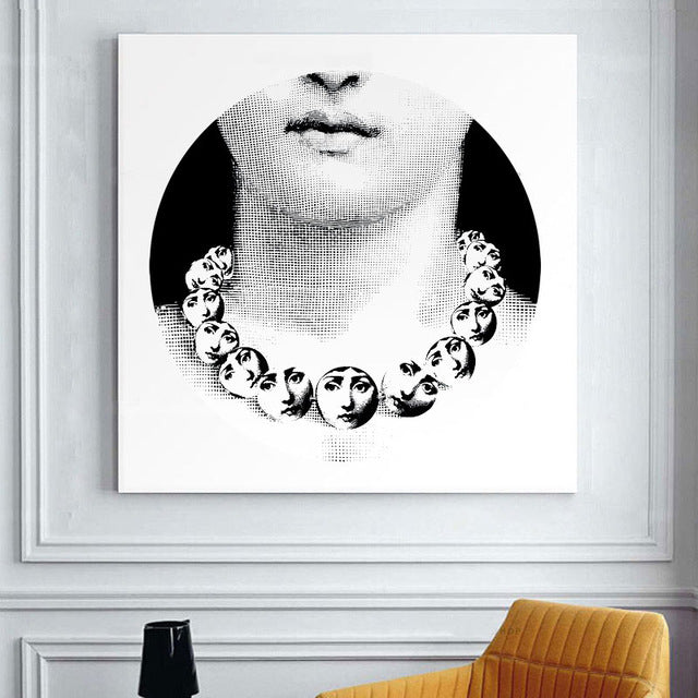 Retro Fornasetti Inspired Cavas Art