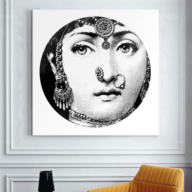 Retro Fornasetti Inspired Cavas Art