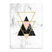 Geometrical Prints on Marble Pattern Canvas Art