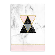 Geometrical Prints on Marble Pattern Canvas Art
