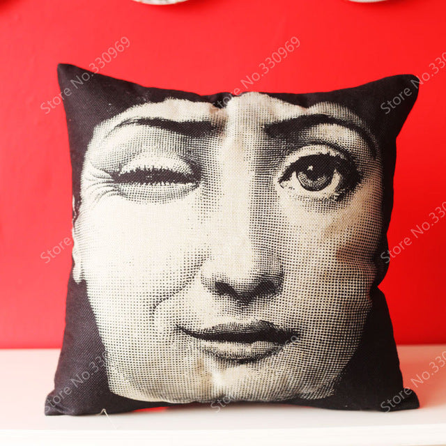 Vintage Fornasetti Style Cushion Cover